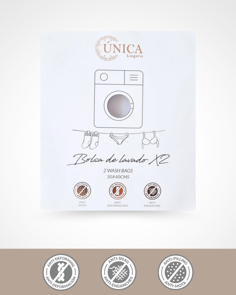 Bolsa de lavado para ropa delicada, Única Lingerie: empaque del pack x2