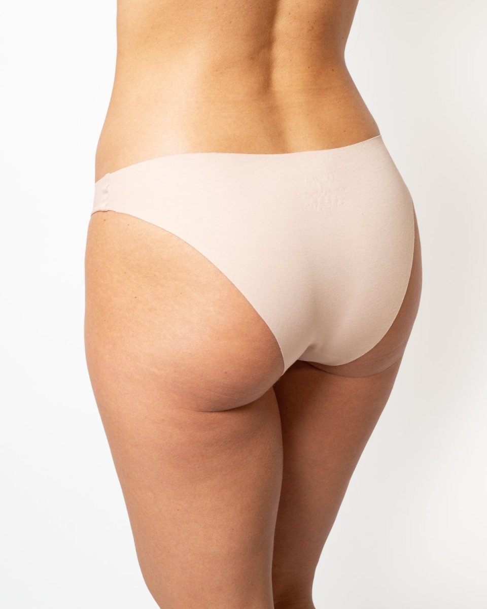Pack x3 Calzón Bikini Invisible Sin Costuras Beige Color Piel Algodón Ultraflex