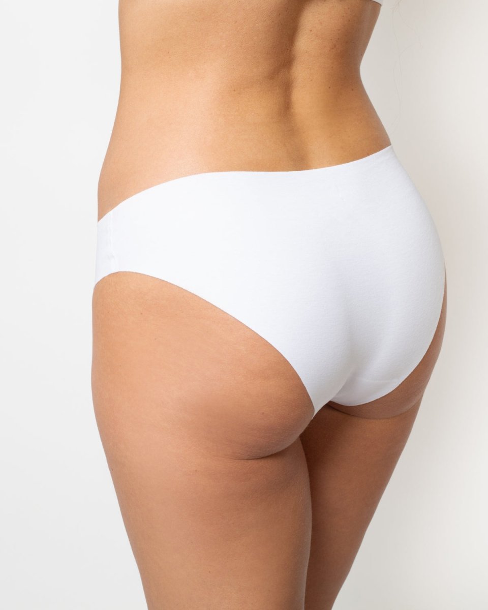 Calzón pantaleta invisible blanco de algodón Ultraflex, Única Lingerie: vista trasera